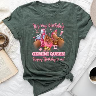 Its My Birthday Gemini Queen High Heels Sneakers Nails Bella Canvas T-shirt | Mazezy