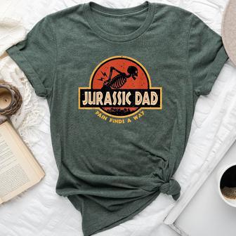 Jurassic Dad Pain Finds A Way Sarcastic Skeleton Bella Canvas T-shirt | Mazezy