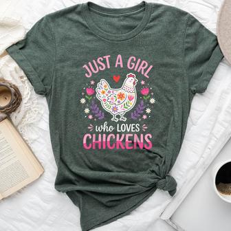 Just A Girl Who Loves Chickens Bella Canvas T-shirt | Seseable UK