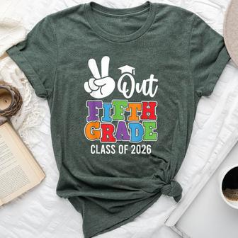 Peace Out 5Th Grade 2026 Fifth Grade Grad Elementary School Bella Canvas T-shirt | Mazezy