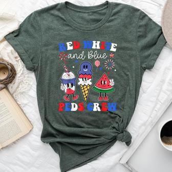 Pediatric Nurse 4Th Of July Red White Blue Peds Patriotic Bella Canvas T-shirt | Seseable UK