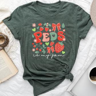 Peds Is My Jam Strawberry Pediatric Nurse Rn Nursing Team Bella Canvas T-shirt | Seseable UK