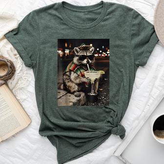 Raccoons Meme Drinking Tequila Cinco De Mayo Animal Bella Canvas T-shirt | Mazezy