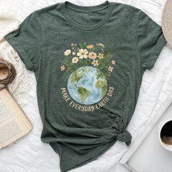 Women's Make Every Day Earth Day For Girls Earthday Bella Canvas T-shirt | Seseable UK
