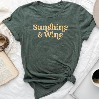 Women's Sunshine And Wine Summertime Drinking Bella Canvas T-shirt | Seseable UK
