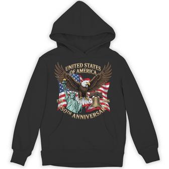 250 Years 1776-2026 250Th Birthday Eagle Liberty Bell Hoodie - Thegiftio