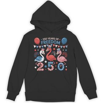 250Th America Flamingos Patriotic 250 Years Of Freedom Hoodie - Thegiftio UK