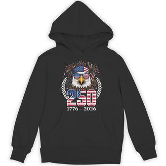 250Th Anniversary Usa 1776-2026 4Th Of July Fireworks Eagle Hoodie - Thegiftio UK