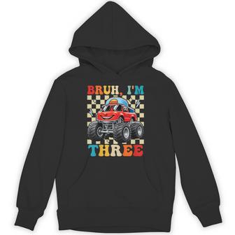 3Rd Birthday Monster Truck 3 Year Old Boys 3Rd Party Boys Hoodie - Thegiftio UK