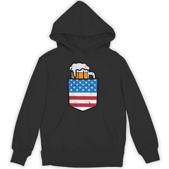 4Th Of July American Flag Pocket Patriot Dad Team Men Hoodie - Monsterry