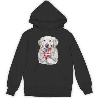 4Th Of July White English Cream Golden Retriever Popsicle Hoodie - Thegiftio UK