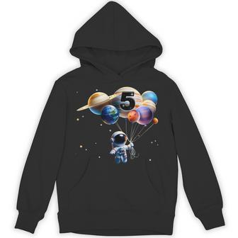 5 Years Old Birthday Boy Astronaut Planet 5Th Five Hoodie - Thegiftio UK