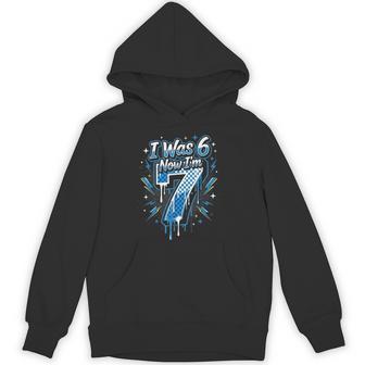 6 7 Birthday Boy 7 Years Old I Was 6 Now I'm 7 67 Meme Kids Hoodie | Mazezy