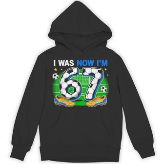 I Was 6 Now I'm 7 Soccer 7Th Birthday Party 6 7 Birthday Boy Hoodie - Thegiftio UK