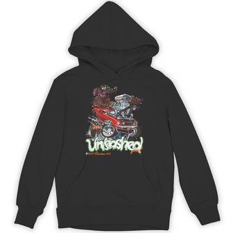 69 Mach 1 Rat Hot Rod Unleashed On Back Hoodie - Thegiftio UK