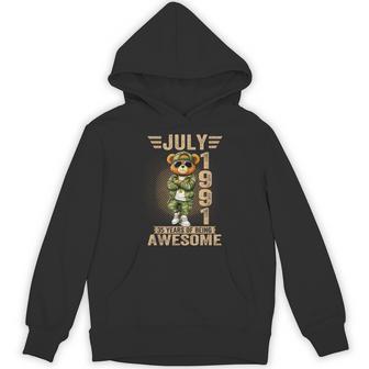 7月35日 誕生日デコレーション メンズ 35歳 1991年 35歳 テディベア パーカー - Kawaiitshirt