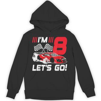 8 Year Old Race Car 8Th Birthday Racecar Racing Boy Hoodie - Thegiftio UK