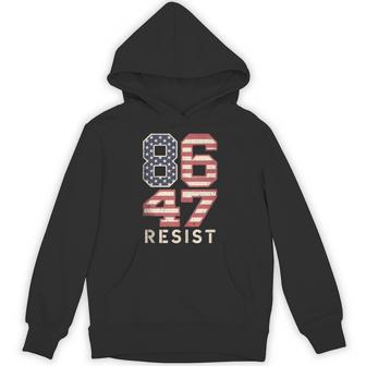 86 47 Resist Anti Trump Impeach 47 Vintage 8647 Us Flag Hoodie - Thegiftio UK