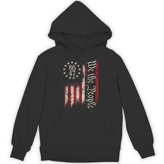 8647 Classic Retro Vintage Us Flag 80S Apparel Hoodie | Seseable UK