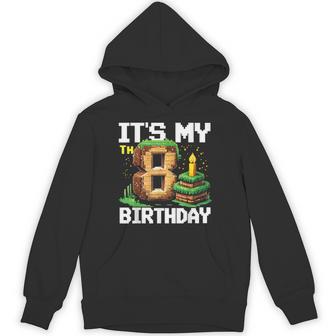 8Th Birthday Boy 8 Year Old Birthday Gamer Pixel Hoodie - Thegiftio UK