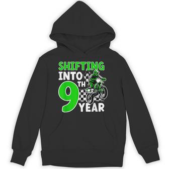 9Th Dirt Bike Birthday Party 9 Year Old Dirt Biker Hoodie - Thegiftio UK