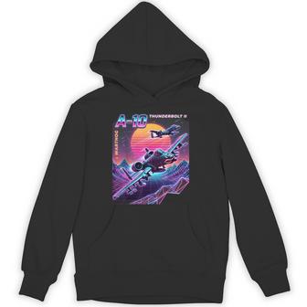 A-10 Warthog Jet Airplane 80S Synth Wave Graphic Hoodie - Thegiftio UK
