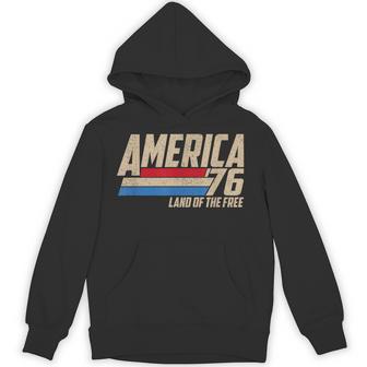 America 1776 Land Of The Free Retro Vintage 4Th Of July Hoodie | Seseable UK