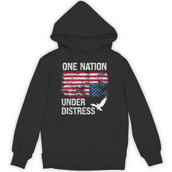 America Under Distress Usa Upside Down American Flag Us Flag Hoodie - Thegiftio UK