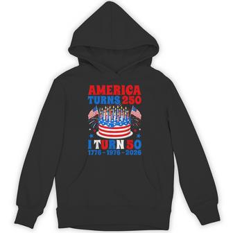 America Turns 250 I Turn 50 250Th Anniversary 50Th Birthday Hoodie - Thegiftio UK