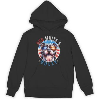 American Bully Dog 4Th Of July Red White And Bully Lovers Hoodie - Thegiftio UK