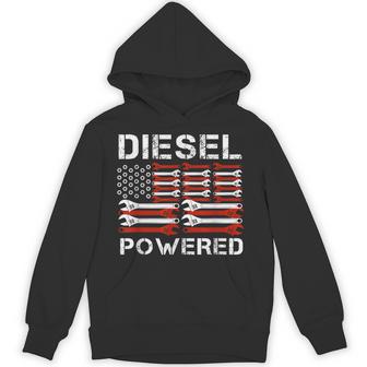 American Flag Wrench Diesel Powered Hoodie - Thegiftio UK
