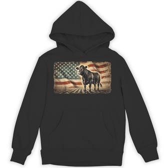 Angus Rancher Usa American Flag Cow Hoodie - Thegiftio UK
