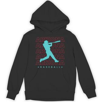 Arizona Baseball Minimalist Backprint Retro Baseball Lover Hoodie - Monsterry