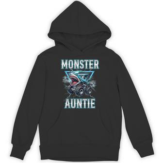 Auntie Of The Birthday Boy Monster Truck Birthday Family Hoodie - Thegiftio UK