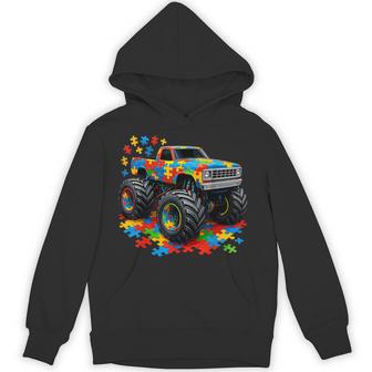 Autism Awareness Monster Truck Puzzle Hoodie - Thegiftio UK