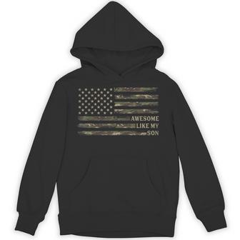 Awesome Like My Son Camo Usa Flag Fathers Day Patriot Dad Hoodie | Seseable UK