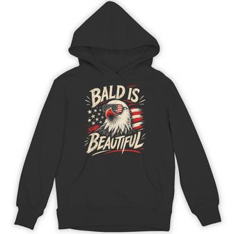 Bald Is Beautiful 4Th Of July Usa Patriotic Bald Eagle Hoodie - Thegiftio UK
