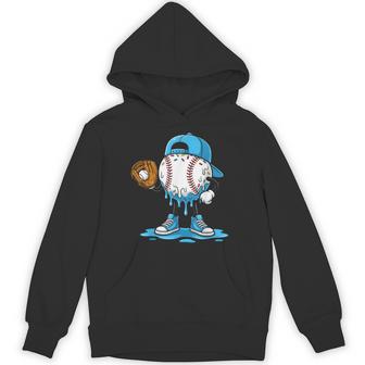 Baseball Drip For Boys Ice Cream Drip Youth Baseball Catcher Hoodie | Mazezy
