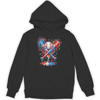 Baseball Drip Ice Cream Patriot American Flag 4Th Of July Hoodie - Thegiftio UK