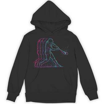 Baseball Player Swing Graphic Kids Youth Hoodie - Thegiftio UK