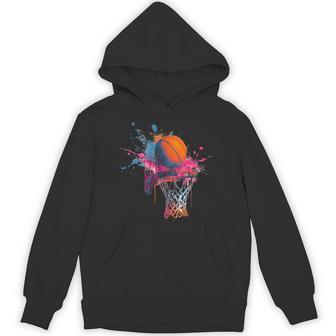 Basketball Splash Graphic Basketball Player Team Player Hoodie | Mazezy