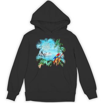 Beachside Dream Seaplane Parrot And Guitar Hoodie - Thegiftio UK