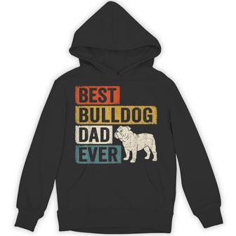 Best Bulldog Dad Ever レトロ ヴィンテージ ブルドッグデザイン パーカー - Kawaiitshirt