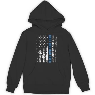 Best Dog Dad Ever American Flag Father's Day Dog Lover Paw Hoodie - Thegiftio UK