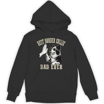 Best Dog Dad Ever ヴィンテージ 面白い かわいい ボーダーコリー 犬 パーカー - Kawaiitshirt