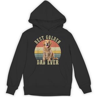 Best Golden Retriever Dad Ever Retro Dog Vintage Hoodie - Thegiftio UK