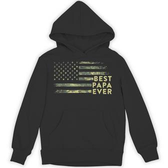 Best Papa Ever Camo American Flag Dad Fathers Day Mens Hoodie - Thegiftio UK