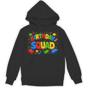 Birthday Squad Playing Bricks Builder Block Building Kids Hoodie - Thegiftio UK