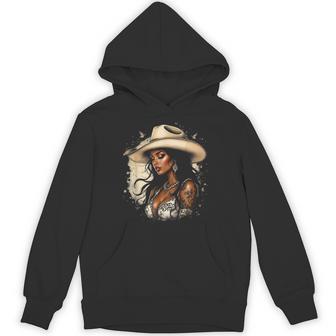 Black African America Cowgirl Western Rodeo Country Texas Hoodie - Thegiftio UK