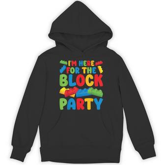 Here For The Block Party Birthday Block Building Brick Hoodie - Thegiftio
